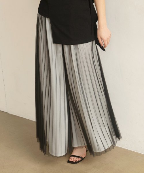 MIELI INVARIANT(ミエリ インヴァリアント)/Tulle Layer Pleat Pants/img40