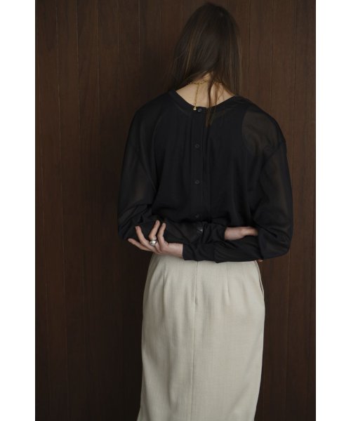 CLANE(クラネ)/W FACE CENTER LINE SHEER CARDIGAN/img03