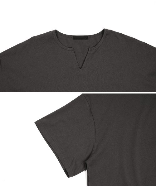 JIGGYS SHOP(ジギーズショップ)/USAコットン キーネック Tシャツ / Tシャツ メンズ ティーシャツ 半袖 カットソー トップス ビッグシルエット オーバーサイズ ゆったり/img14