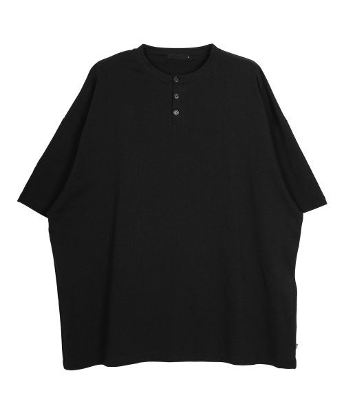 JIGGYS SHOP(ジギーズショップ)/USAコットン ヘンリーネック Tシャツ / Tシャツ メンズ ティーシャツ 半袖 カットソー トップス ビッグシルエット オーバーサイズ ゆったり/img02