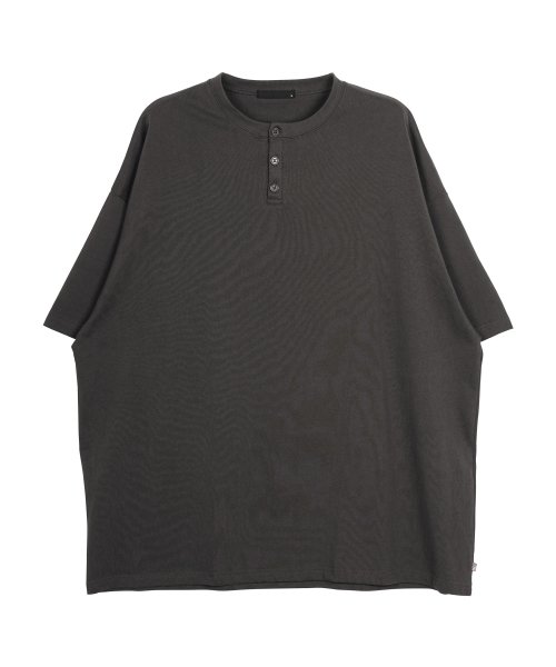JIGGYS SHOP(ジギーズショップ)/USAコットン ヘンリーネック Tシャツ / Tシャツ メンズ ティーシャツ 半袖 カットソー トップス ビッグシルエット オーバーサイズ ゆったり/img04