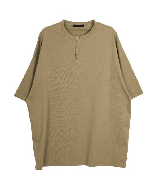 JIGGYS SHOP(ジギーズショップ)/USAコットン ヘンリーネック Tシャツ / Tシャツ メンズ ティーシャツ 半袖 カットソー トップス ビッグシルエット オーバーサイズ ゆったり/img06