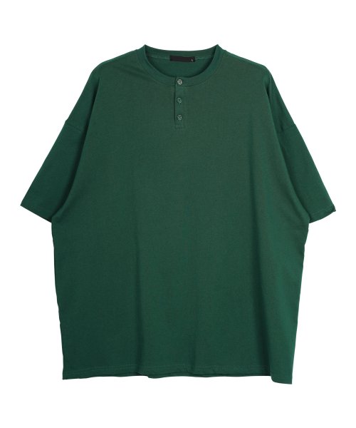 JIGGYS SHOP(ジギーズショップ)/USAコットン ヘンリーネック Tシャツ / Tシャツ メンズ ティーシャツ 半袖 カットソー トップス ビッグシルエット オーバーサイズ ゆったり/img08
