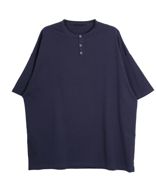 JIGGYS SHOP(ジギーズショップ)/USAコットン ヘンリーネック Tシャツ / Tシャツ メンズ ティーシャツ 半袖 カットソー トップス ビッグシルエット オーバーサイズ ゆったり/img10