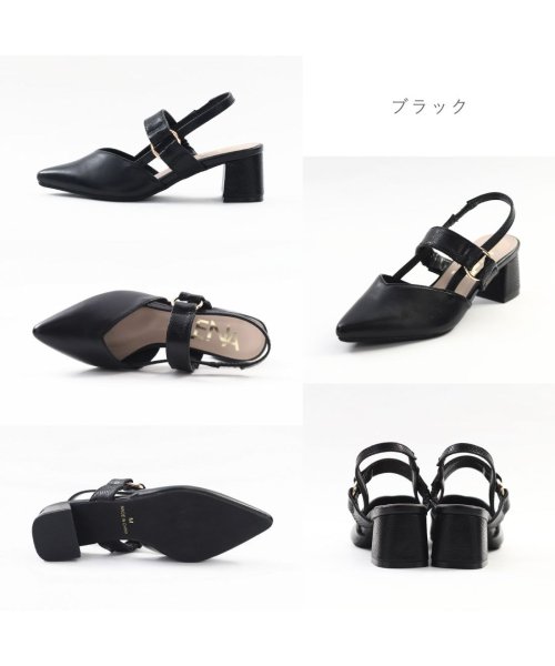 FOOT PLACE(フットプレイス)/レディース パンプス ストラップパンプス 5cmヒール ブラック アイボリー 黒 おしゃれ きれいめ ポインテッドトゥ チャンキーヒール 太ヒール TS－514/img06