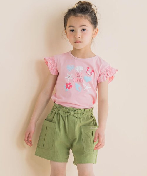 Noeil aime BeBe(ノイユ　エーム　べべ)/ハートプリント袖シャーリングTシャツ(80~130cm)/img03