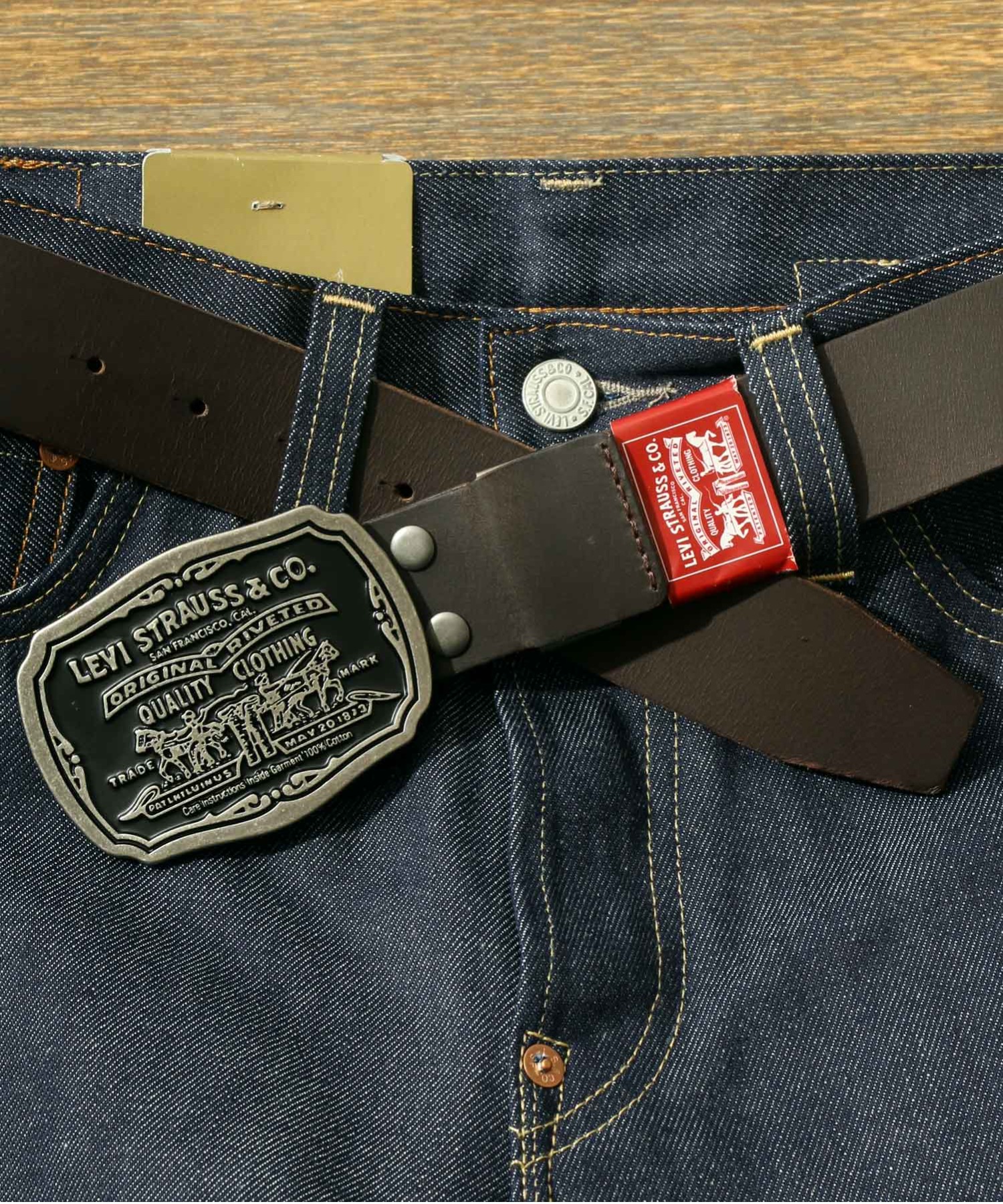 セール】【Levi's/リーバイス】TWO HORSE バックル レザーベルト