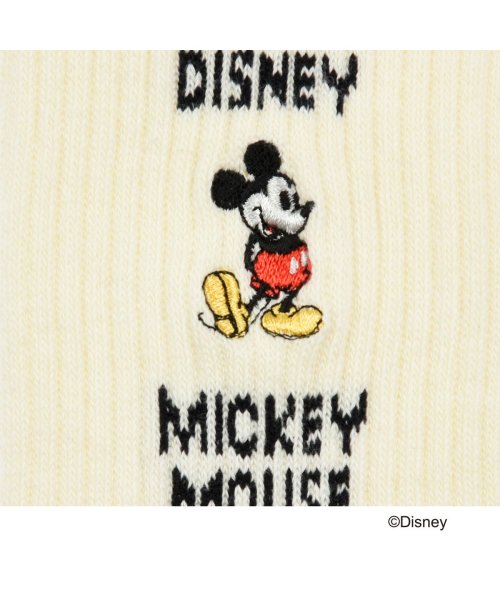 DISNEY(DISNEY)/福助 公式 靴下 レディース Disney (ディズニー) 片面刺繍 ミッキーマウス クルー丈 300－2302<br>子供 フクスケ fukuske/img03