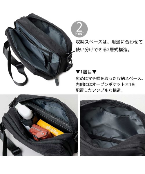 AMS SELECT(エーエムエスセレクト)/GERRY / ジェリー / 撥水加工 リサイクルポリエステル REPREVE マルチポケット 横型 ミニショルダーバッグ / 旅行バッグ/img03