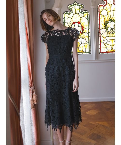 【YUMI KATSURA for CELFORD】リボンレースドレス 予めご了承ください