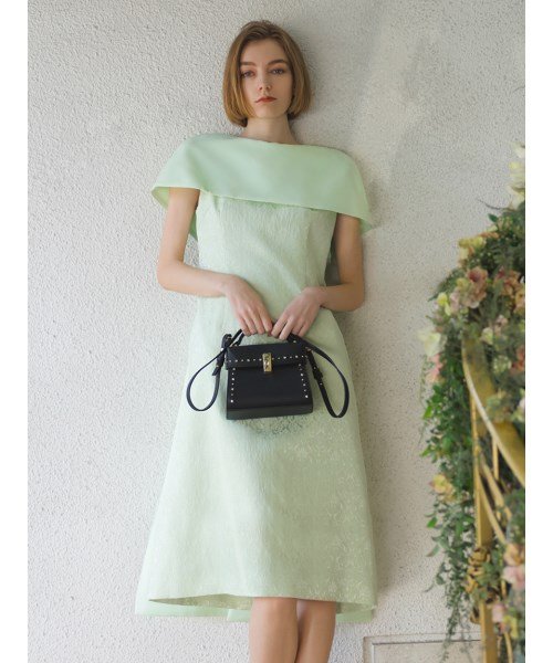 【YUMI KATSURA for CELFORD】ジャガードケープドレス 予めご了承ください