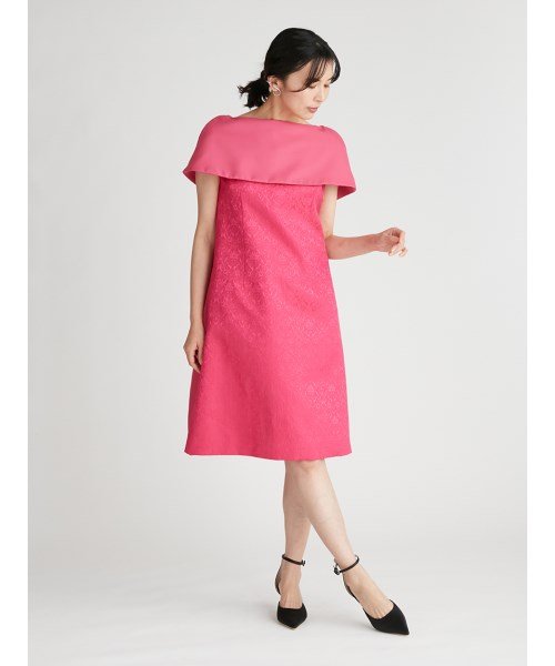 【YUMI KATSURA for CELFORD】ジャガードケープドレス 予めご了承ください