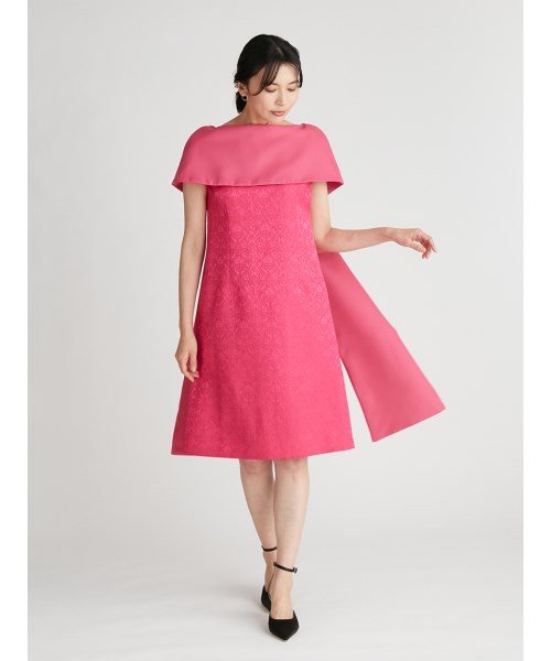 【YUMI KATSURA for CELFORD】ジャガードケープドレス 予めご了承ください