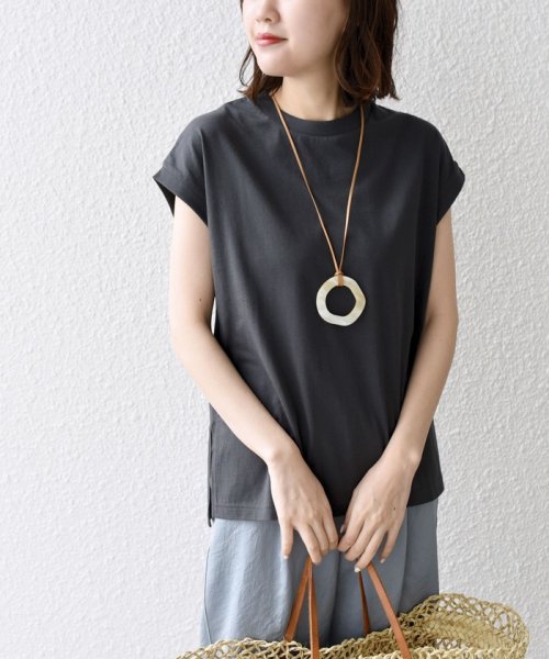 SHIPS WOMEN(シップス　ウィメン)/* オーガニックコットン フレンチスリーブ スリット TEE 24SS ◇/img44