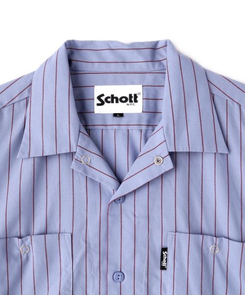 Schott(ショット)/STRIPE S/S WORK SHIRT/ストライプワークシャツ/img19