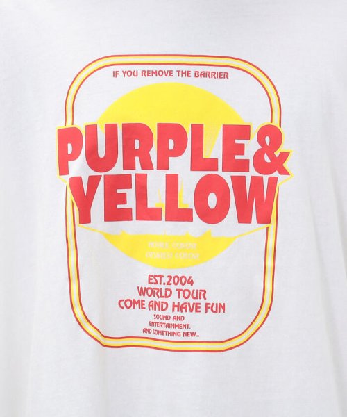 Purple & Yellow(パープル＆イエロー)/マルチカラープリント  ビッグ半袖Tシャツ/img20