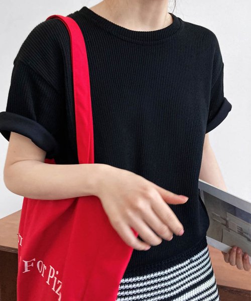 ARGO TOKYO(アルゴトウキョウ)/Rib Knit Crew neck T－shirt 25064 リブニットクルーネックTシャツ　リブ編み　ニットソー　クルーネック　Tシャツ　シンプル　カット/img32
