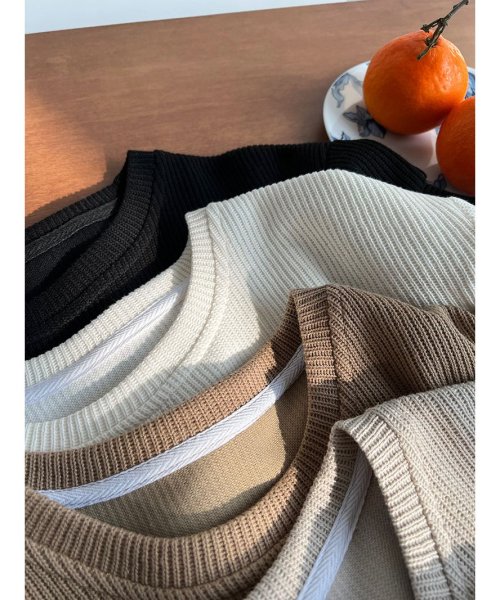 ARGO TOKYO(アルゴトウキョウ)/Rib Knit Crew neck T－shirt 25064 リブニットクルーネックTシャツ　リブ編み　ニットソー　クルーネック　Tシャツ　シンプル　カット/img35