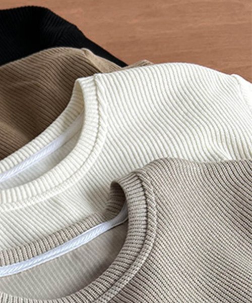 ARGO TOKYO(アルゴトウキョウ)/Rib Knit Crew neck T－shirt 25064 リブニットクルーネックTシャツ　リブ編み　ニットソー　クルーネック　Tシャツ　シンプル　カット/img36