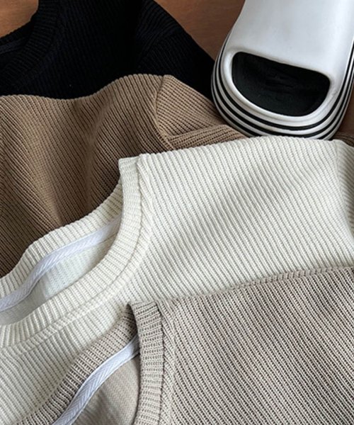 ARGO TOKYO(アルゴトウキョウ)/Rib Knit Crew neck T－shirt 25064 リブニットクルーネックTシャツ　リブ編み　ニットソー　クルーネック　Tシャツ　シンプル　カット/img38