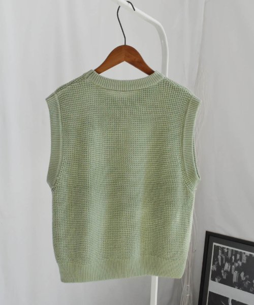 ARGO TOKYO(アルゴトウキョウ)/Waffler Knit Vest 25065　ワッフルニットベスト　ニットジレ　ニット　シアーニット　ニットトップス　ジレ/img32