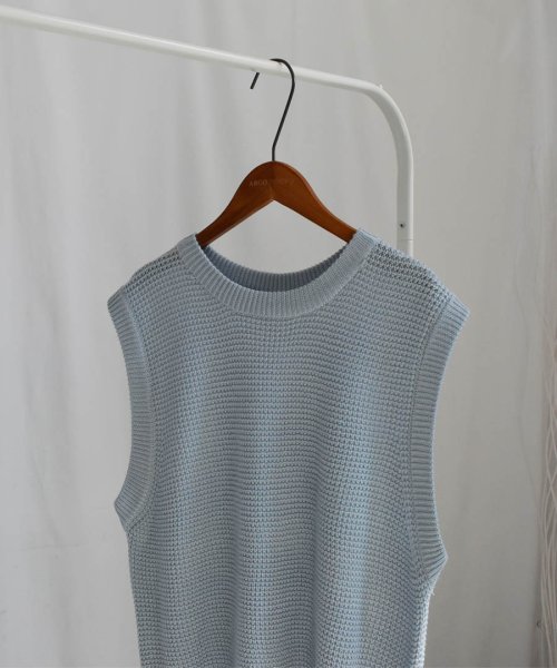 ARGO TOKYO(アルゴトウキョウ)/Waffler Knit Vest 25065　ワッフルニットベスト　ニットジレ　ニット　シアーニット　ニットトップス　ジレ/img33