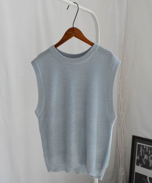 ARGO TOKYO(アルゴトウキョウ)/Waffler Knit Vest 25065　ワッフルニットベスト　ニットジレ　ニット　シアーニット　ニットトップス　ジレ/img34