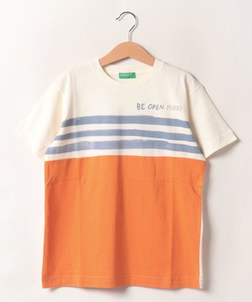 BENETTON (UNITED COLORS OF BENETTON BOYS)(ユナイテッド　カラーズ　オブ　ベネトン　ボーイズ)/キッズフロント切り替え半袖Tシャツ・カットソーB/img01