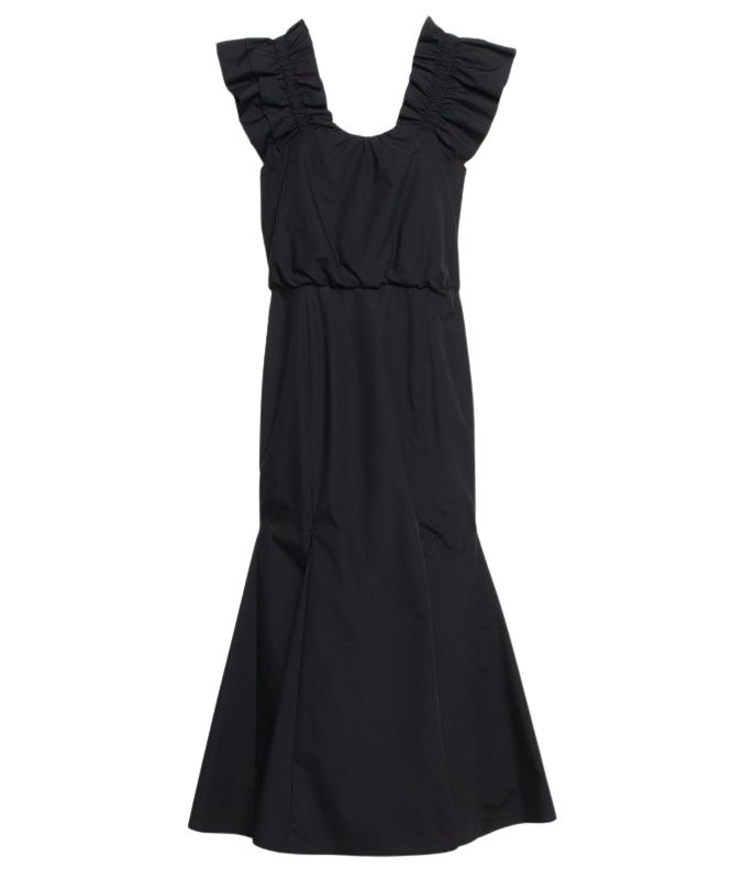 anuans ショルダーフリルVネックワンピース swimwear black ワン