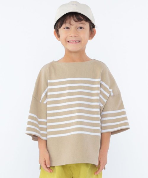 SHIPS KIDS(シップスキッズ)/SHIPS KIDS:100～170cm / パネル ボーダー 半袖 TEE/img01