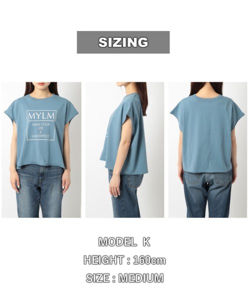 coen(coen)/スクエアロゴプリントワイドTシャツ/img23
