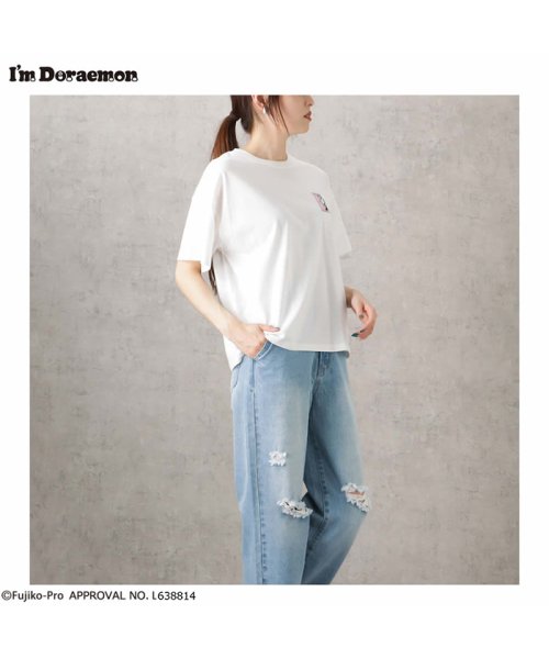 MAC HOUSE(women)(マックハウス（レディース）)/I'ｍ Doraemon アイムドラえもん ワンポイント刺繍Tシャツ 3283－1865/img04