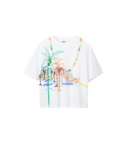 Desigual(デシグアル)/イラスト&ネックレス Tシャツ/img04