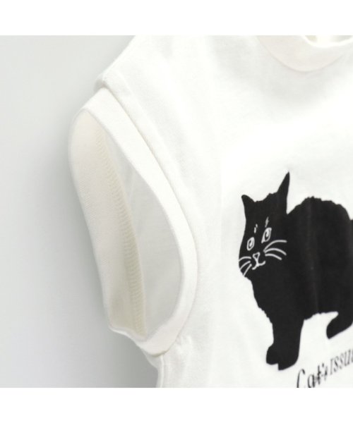 BRANSHES(ブランシェス)/【Cat's ISSUE】黒ネコプリントフレンチスリーブTシャツ/img04