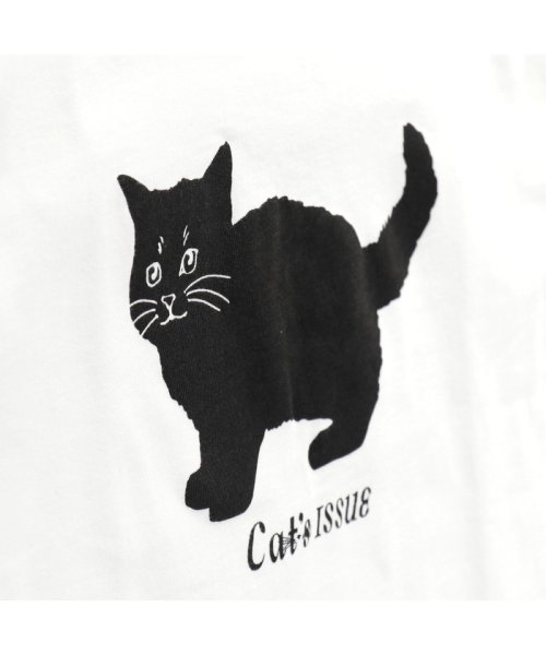 BRANSHES(ブランシェス)/【Cat's ISSUE】黒ネコプリントフレンチスリーブTシャツ/img05