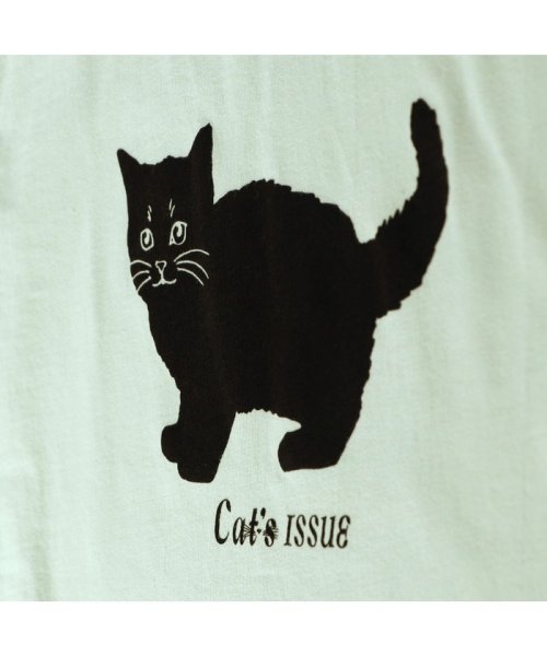 BRANSHES(ブランシェス)/【Cat's ISSUE】黒ネコプリントフレンチスリーブTシャツ/img27