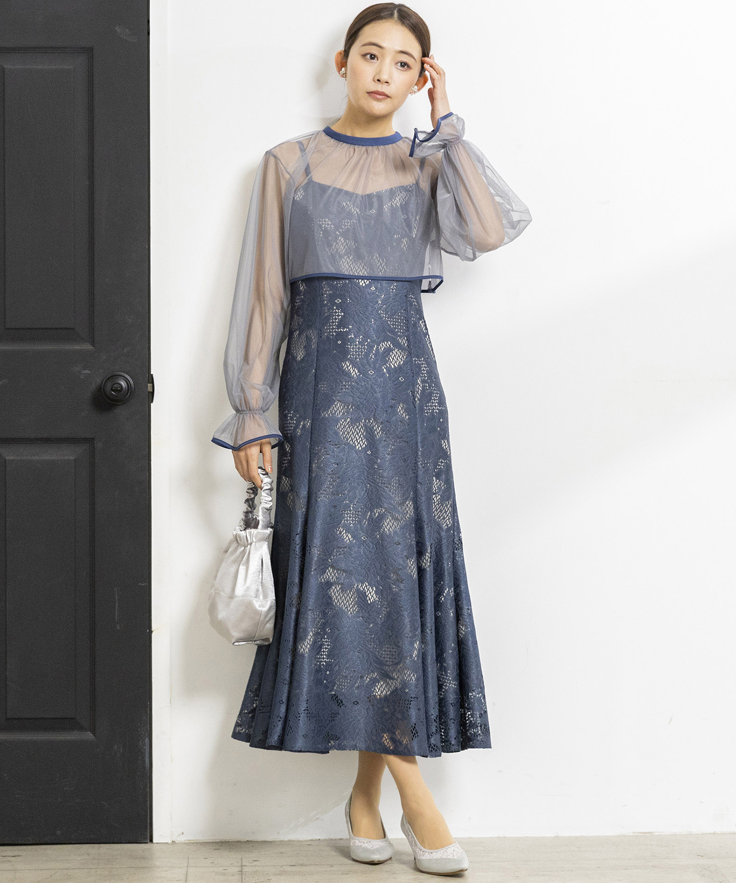 完売品】未使用級✨ Corcovado Pシフォンボウタイリボンドレス38