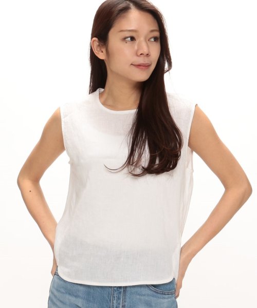 BENETTON (women)(ベネトン（レディース）)/リネン100％ノースリーブクルーネックブラウス/img03