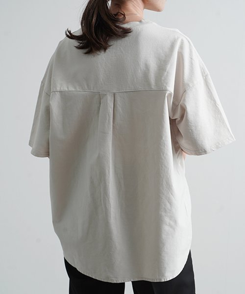 Fizz(フィズ)/ピグメント裏毛後ろ切替え半袖プルオーバー　異素材　Tシャツ/img07