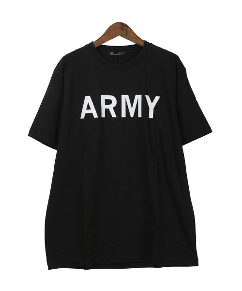 LUXSTYLE(ラグスタイル)/ARMYロゴプリント半袖Tシャツ/Tシャツ メンズ 半袖 ロゴ プリント ARMY ミリタリー ワンポイント/img08