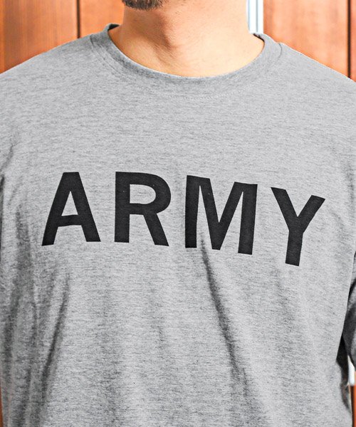 LUXSTYLE(ラグスタイル)/ARMYロゴプリント半袖Tシャツ/Tシャツ メンズ 半袖 ロゴ プリント ARMY ミリタリー ワンポイント/img09