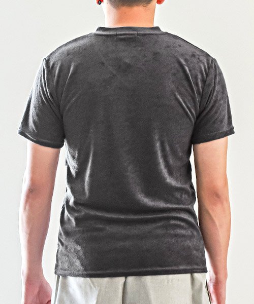 LUXSTYLE(ラグスタイル)/パイルVネック半袖Tシャツ/Tシャツ メンズ 半袖 Vネック パイル地 タオル地 無地Tシャツ/img01