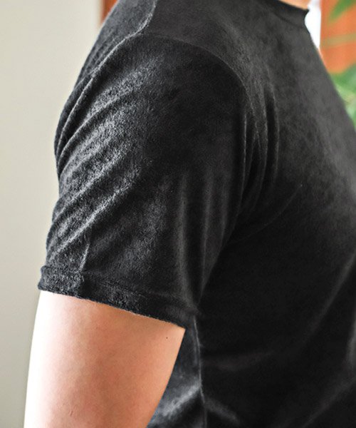 LUXSTYLE(ラグスタイル)/パイルクルーネック半袖Tシャツ/Tシャツ メンズ 半袖 クルーネック パイル地 タオル地 無地Tシャツ/img12