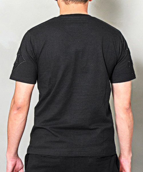 LUXSTYLE(ラグスタイル)/LUXE/R(ラグジュ)ふくれジャガードビッグロゴ貼り付け半袖Tシャツ/Tシャツ メンズ レディース 半袖 ビッグロゴ ワッペン 春夏/img01