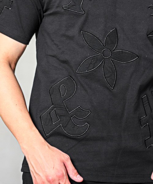 LUXSTYLE(ラグスタイル)/LUXE/R(ラグジュ)ふくれジャガードビッグロゴ貼り付け半袖Tシャツ/Tシャツ メンズ レディース 半袖 ビッグロゴ ワッペン 春夏/img08