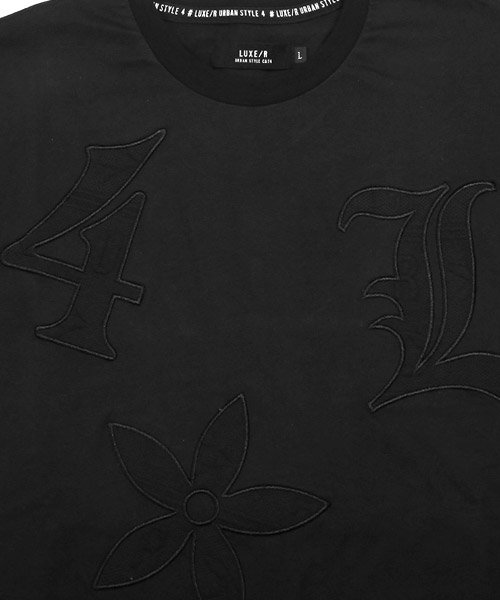 LUXSTYLE(ラグスタイル)/LUXE/R(ラグジュ)ふくれジャガードビッグロゴ貼り付け半袖Tシャツ/Tシャツ メンズ レディース 半袖 ビッグロゴ ワッペン 春夏/img12