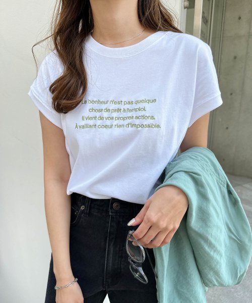 and　Me...(アンドミー)/ロゴ刺繍フレンチスリーブTシャツ/img11