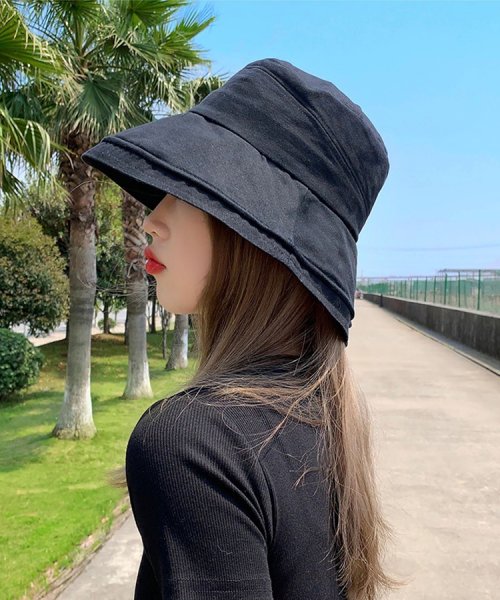 SEU(エスイイユウ)/UV対策サマーハット つば広 小顔 紫外線対策 バケットハット 帽子 おしゃれ 韓国ファッション/img01
