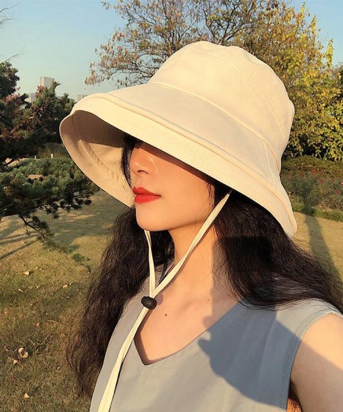 SEU(エスイイユウ)/UV対策サマーハット つば広 小顔 紫外線対策 バケットハット 帽子 おしゃれ 韓国ファッション/img08