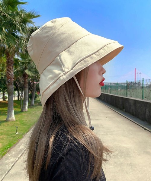 SEU(エスイイユウ)/UV対策サマーハット つば広 小顔 紫外線対策 バケットハット 帽子 おしゃれ 韓国ファッション/img19